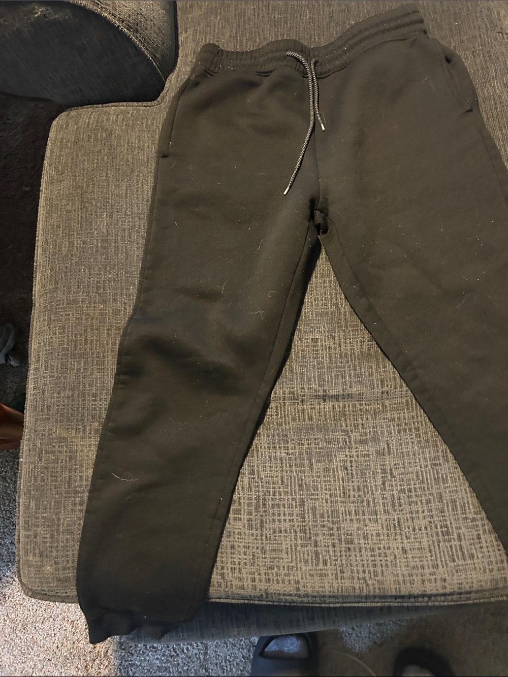 Men's Black Slim Fit Jogger Pants with Drawstring